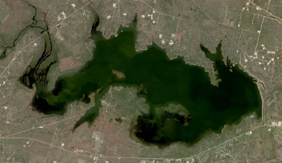 Choke Canyon Reservoir from space, highest since 2016, Dec 21, 2018