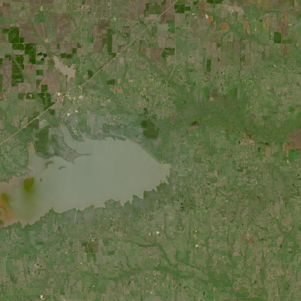 Cooper (Chapman) Lake from space, highest since 2016, Mar 31, 2025