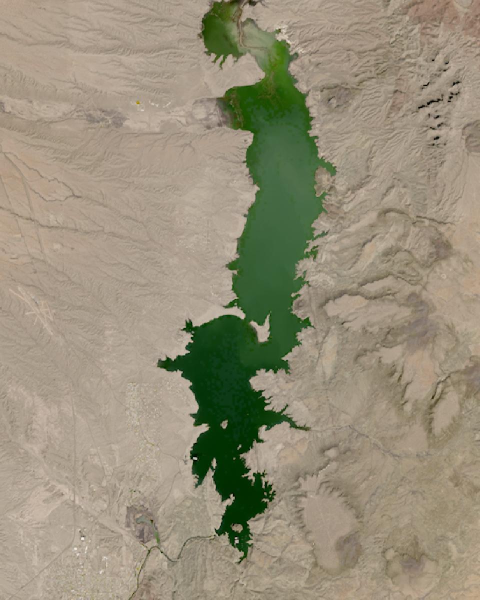 Elephant Butte Lake from space, highest since 2016, Mar 5, 2020