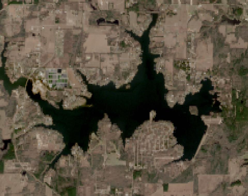 Lake Athens from space, highest since 2016, Dec 31, 2025