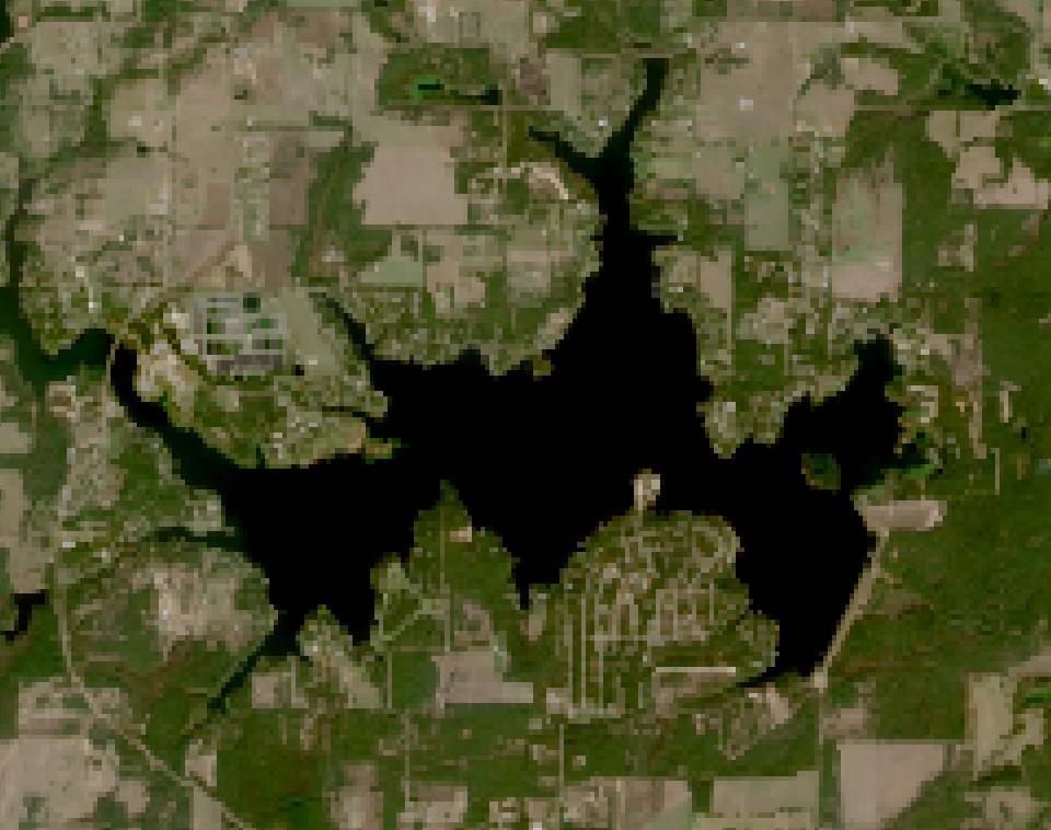 Lake Athens from space, lowest since 2016, Nov 2, 2022
