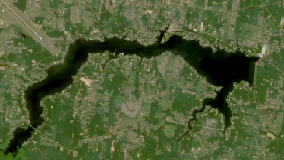 Lake Cherokee from space, highest since 2016, Jul 21, 2026