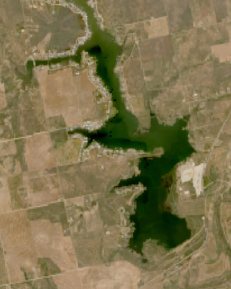 Lake Colorado City from space, highest since 2016, Oct 4, 2021