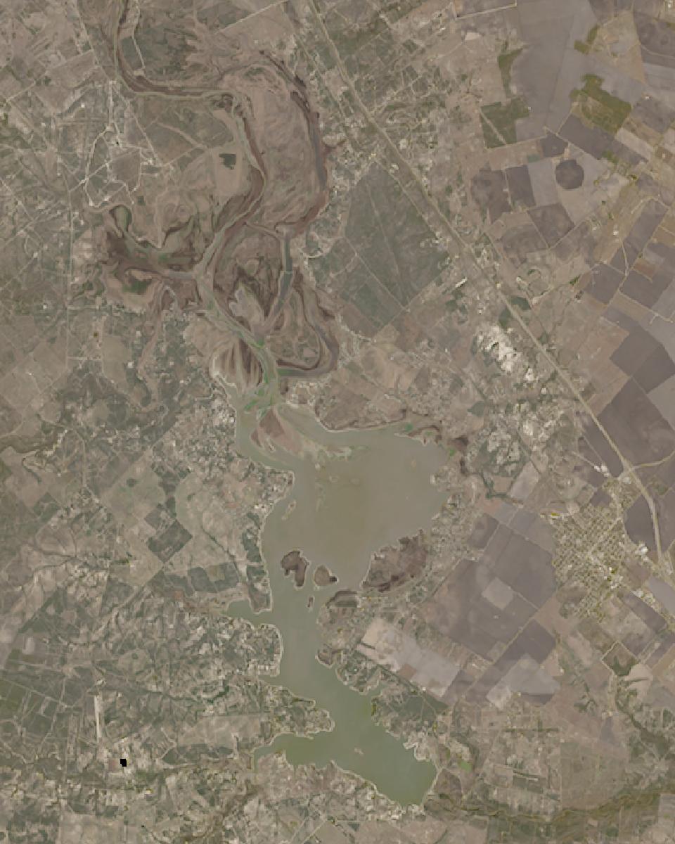 Lake Corpus Christi from space, lowest since 2016, Jan 31, 2026