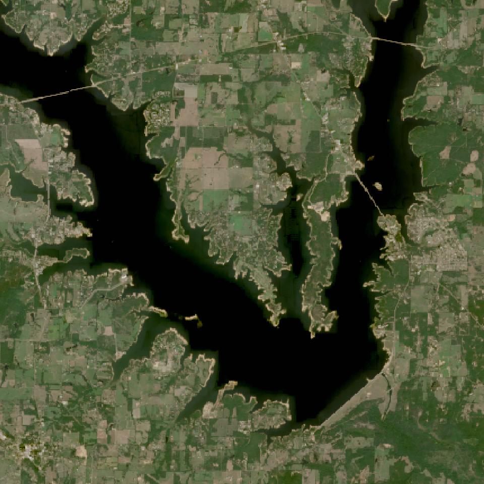 Lake Fork Reservoir from space, lowest since 2016, Sep 28, 2022