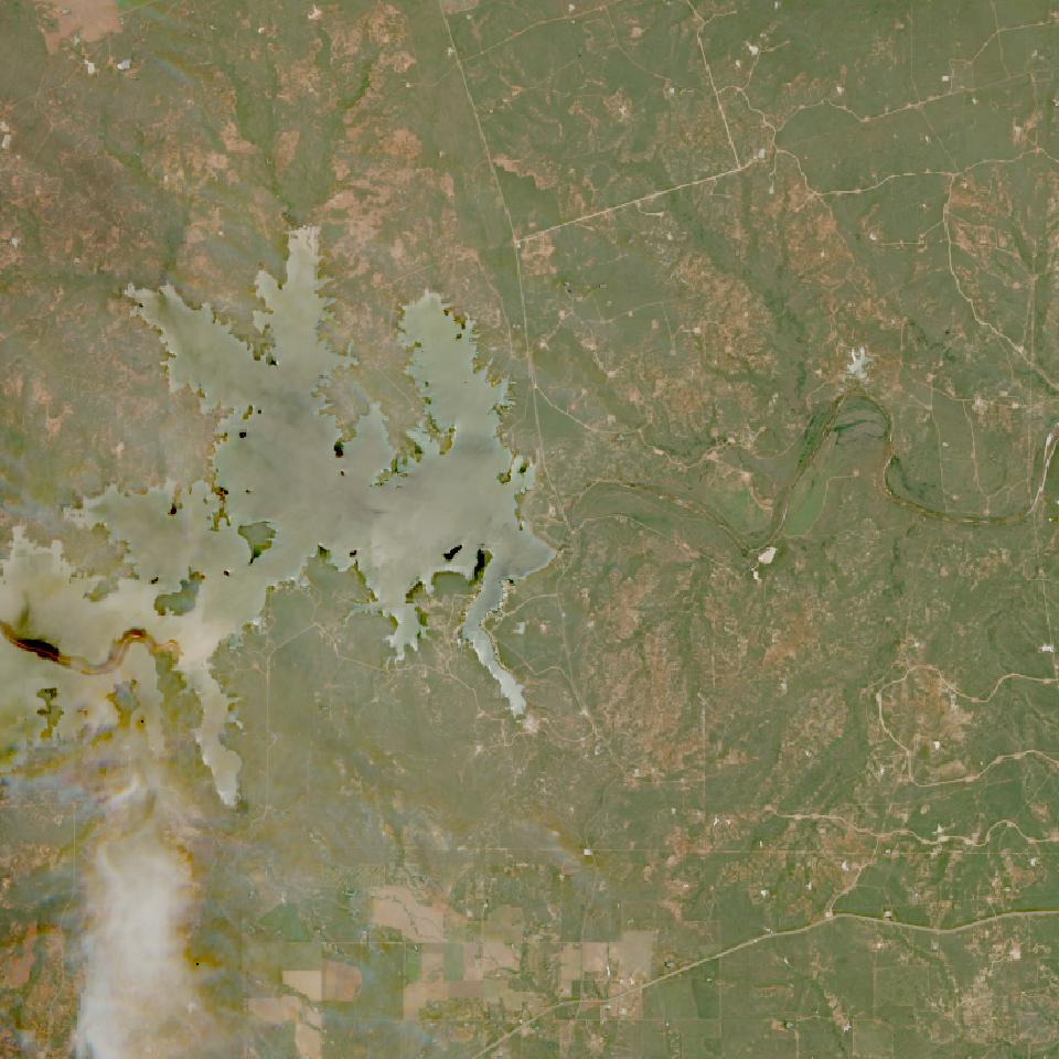 Lake Kemp from space, highest since 2016, Jun 30, 2025