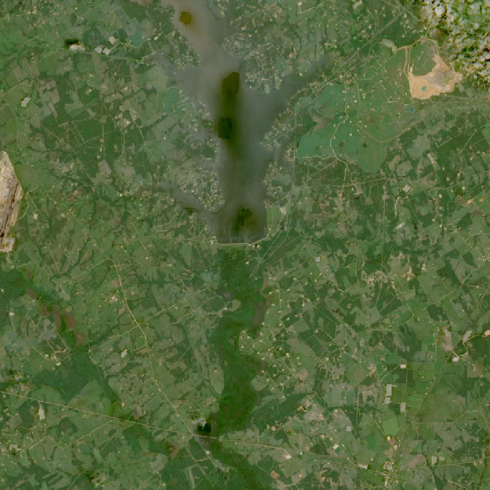Lake Limestone from space, highest since 2016, Apr 30, 2024