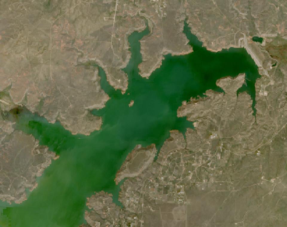 Lake Meredith from space, highest since 2016, Sep 26, 2025