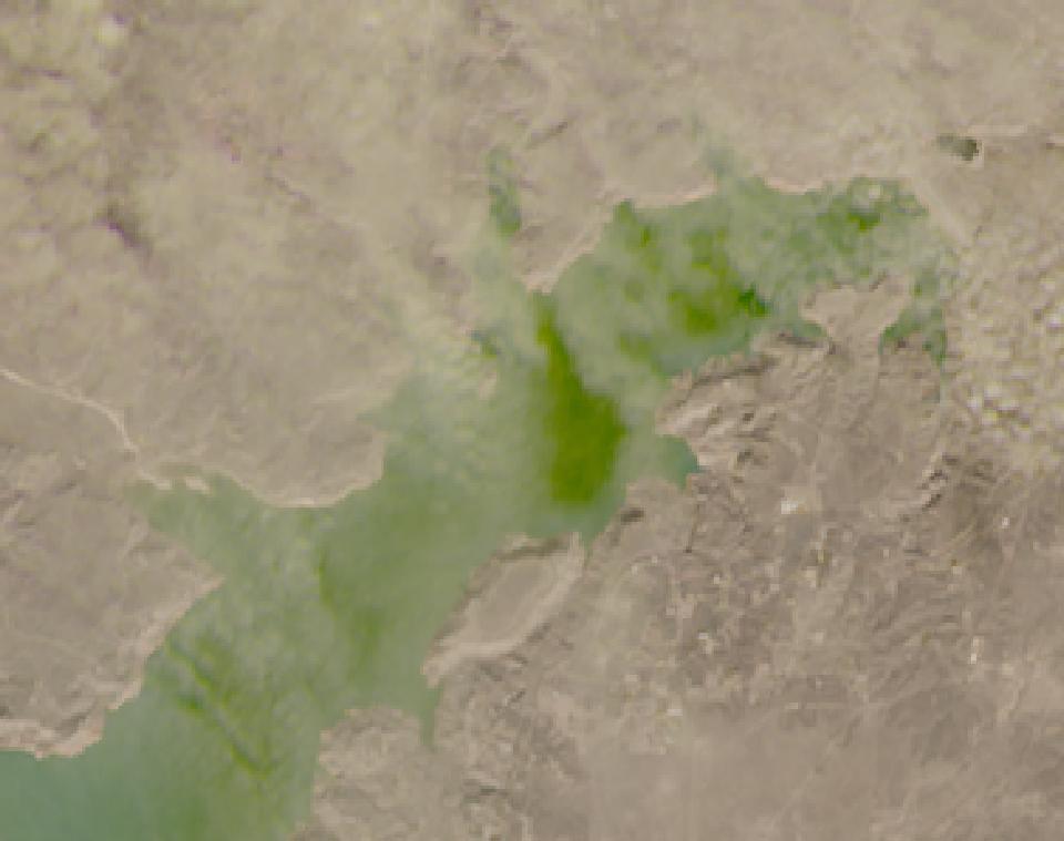 Lake Meredith from space, lowest since 2016, Dec 2, 2016