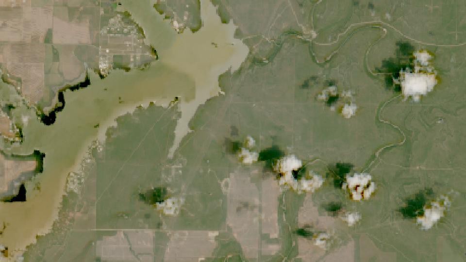 Lake Stamford from space, highest since 2016, May 31, 2025