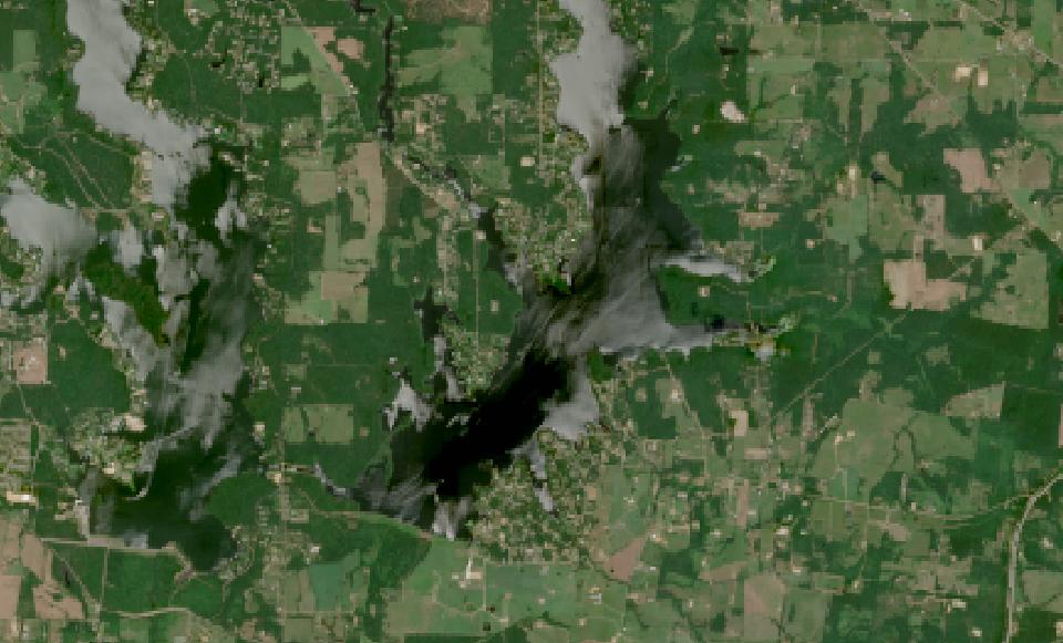 Lake Tyler from space, highest since 2016, Jul 24, 2025
