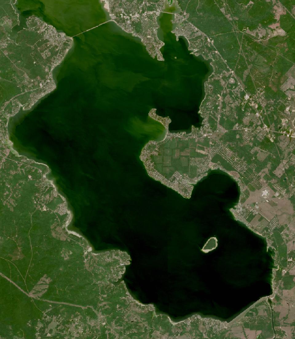 Livingston Reservoir from space, lowest since 2016, Sep 30, 2023