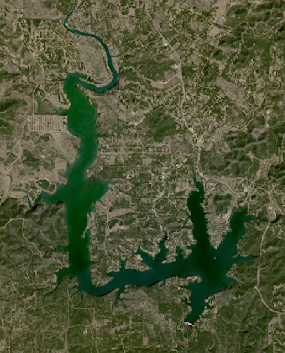 Medina Lake from space, highest since 2016, Jan 27, 2019