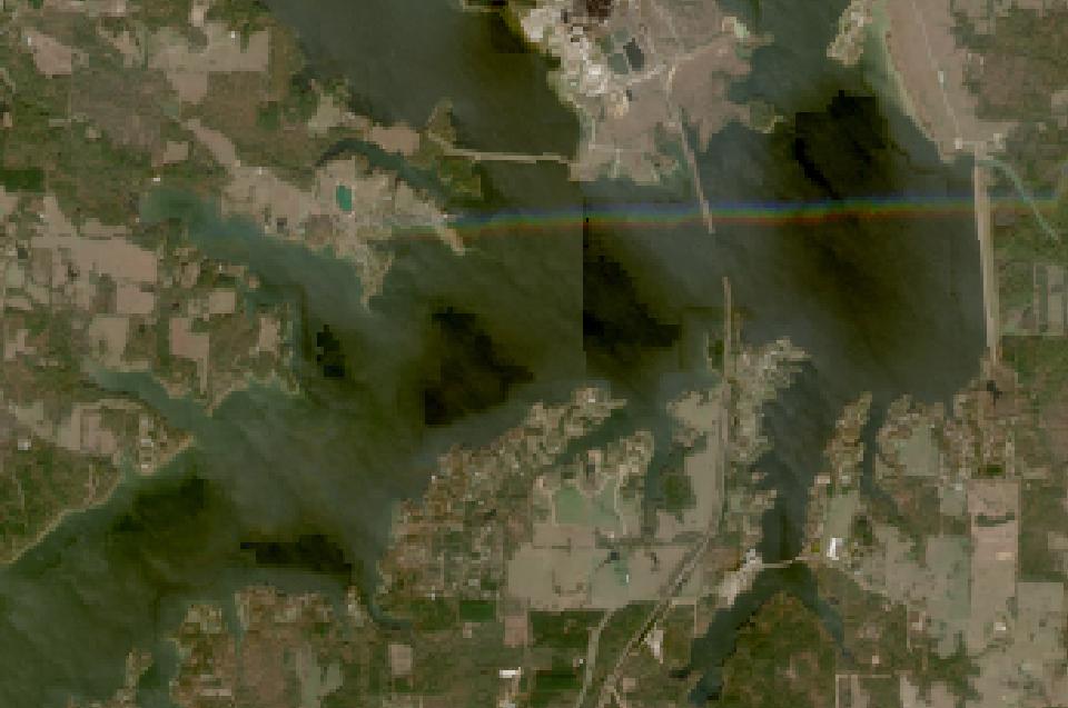 Monticello Reservoir from space, highest since 2016, Nov 18, 2017