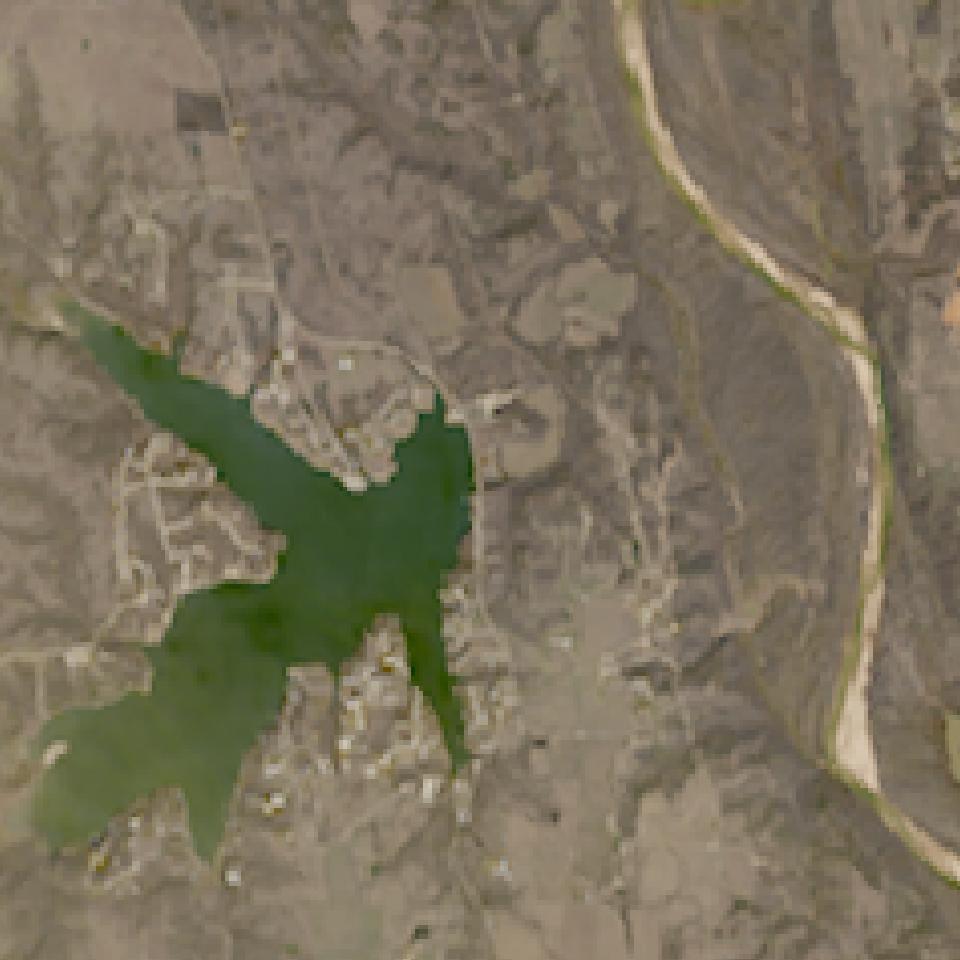 Moss Lake from space, lowest since 2016, Jan 23, 2023