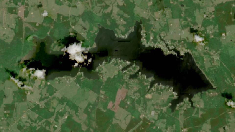 Murvaul Lake from space, highest since 2016, May 2, 2026