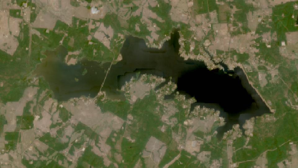 Murvaul Lake from space, lowest since 2016, Aug 31, 2023