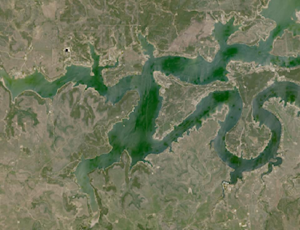 Possum Kingdom Lake from space, lowest since 2016, May 6, 2023