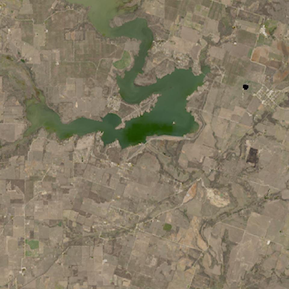 Proctor Lake from space, highest since 2016, Feb 28, 2025