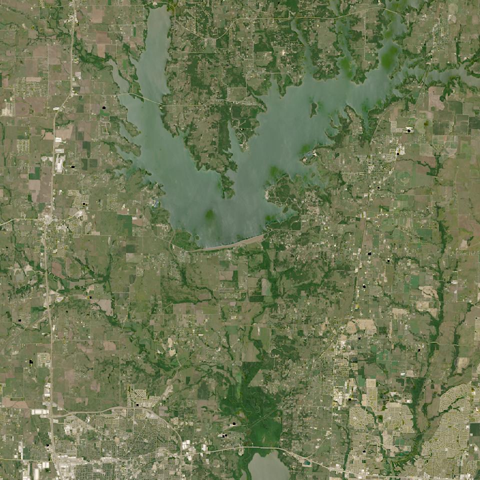 Ray Roberts Lake from space, from space, May 31, 2026