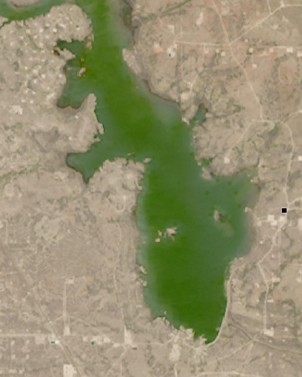 Red Bluff Reservoir from space, highest since 2016, Apr 29, 2016