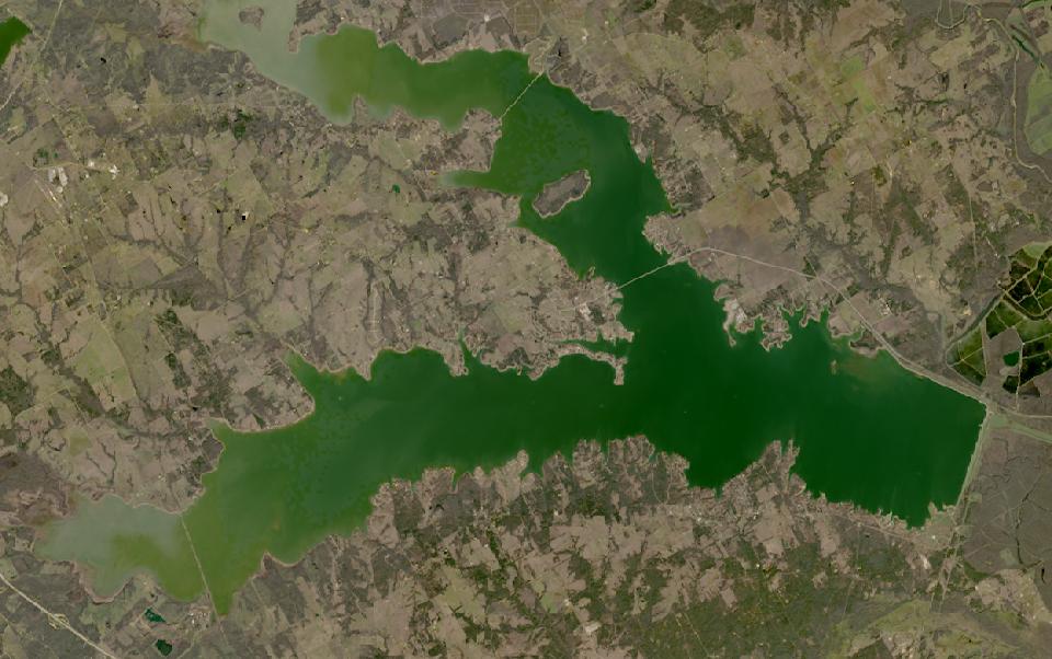 Richland-Chambers Reservoir from space, lowest since 2016, Dec 31, 2022