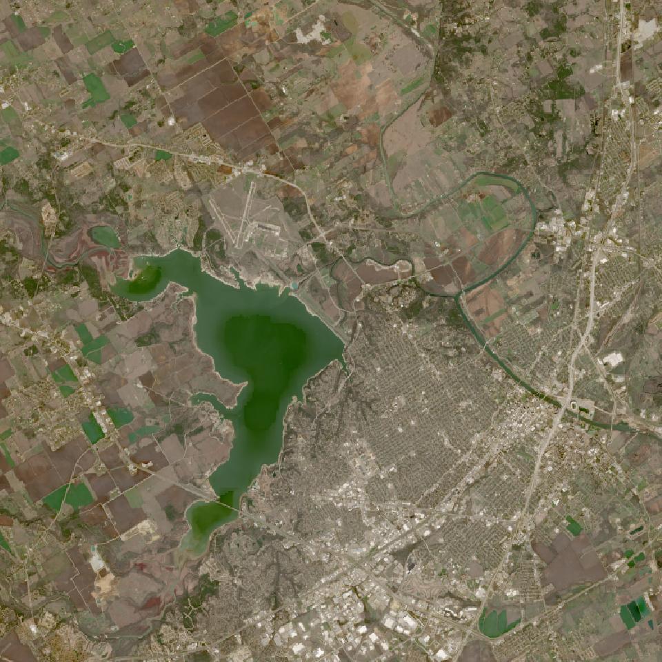 Waco Lake from space, lowest since 2016, Feb 5, 2023